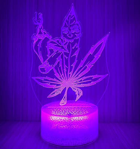 Lámpara LED de mesa ilusión óptica 3D hoja 420 miniatura 3