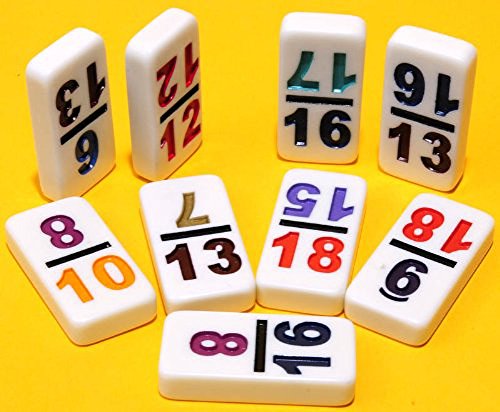 Dominoes Double 18, Mexican Train Set with Numbers