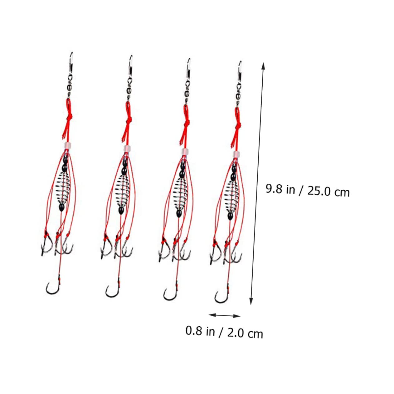 INOOMP Lot De 3 Leurres De Pêche À Ressort Hameçons Matériel De Pêche Grossier Plombs 4 Pièces X 3