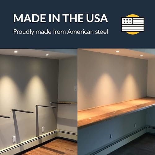 Miniatura 7 de Soporte de pared flotante de hierro para encimera, soportes de pared resistentes para crear bancos flotantes, escritorio, tocador, barra o repisa,