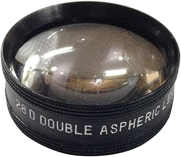 28D Double Aspheric Lens for Ophthalmology and Optometry, Professional Medical Grade with Protective Case