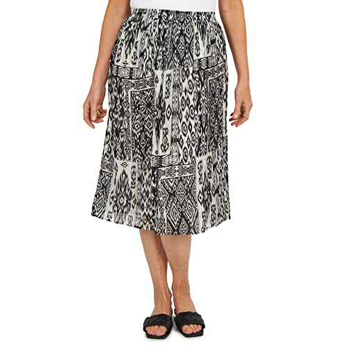Alfred Dunner Women's Patchwork Pleated Midi Skirt