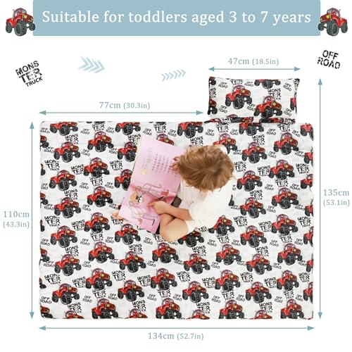 Image of Toddler Nap Mat for Preschool 50''x30'' Sleeping Mat with Removable Pillow and Minky Blanket for Kids Ages 3-7 Roll Up Soft Sleeping Bag for Boys Girls Kindergarten Daycare Sleepover