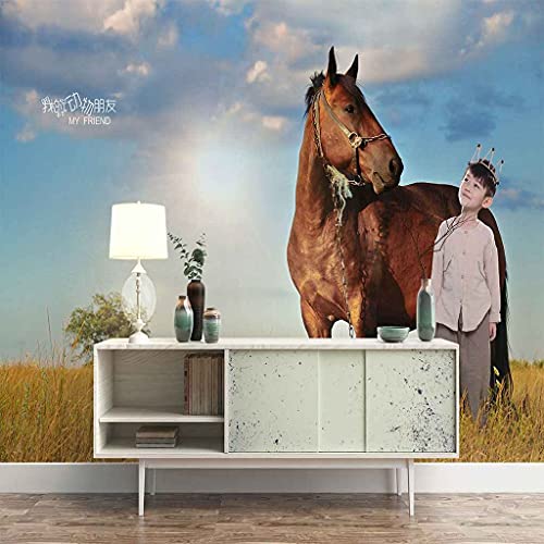 Poster mural cheval 3D pour transformer un mur blanc sans colle - 2