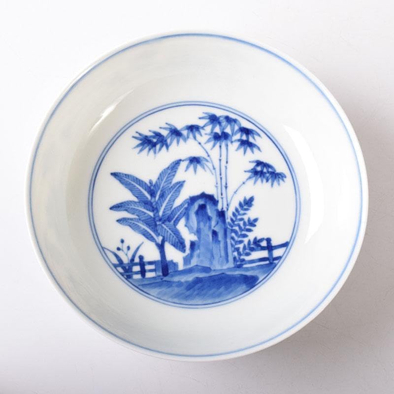 伊万里焼 古伊万里 染付 竹花文 鉢 一対 C 7603 - DECRYPTAGE1.COM