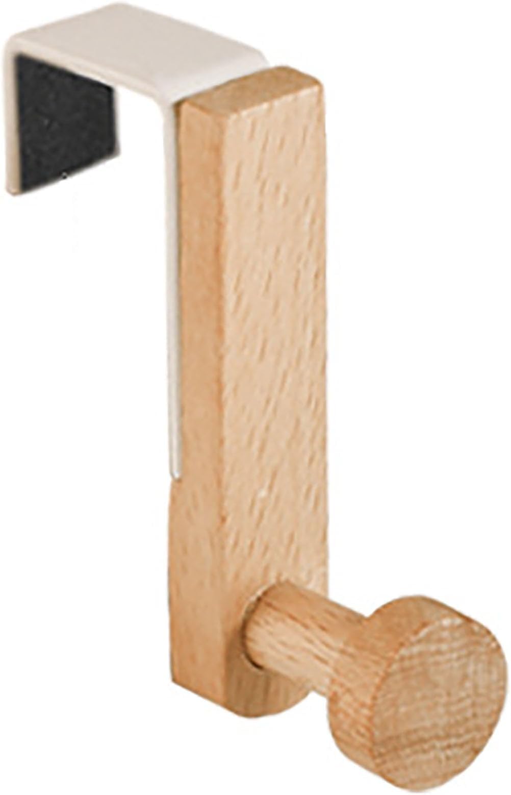 YIKANGHENGSteel and Wooden Hook, 3 Inch Long Heavy Duty Hook for Hanging Hat, Cloth, Bag, Towel, Widely Used on Wardrobe, Cupboard, Drawer (1 Pcs)
