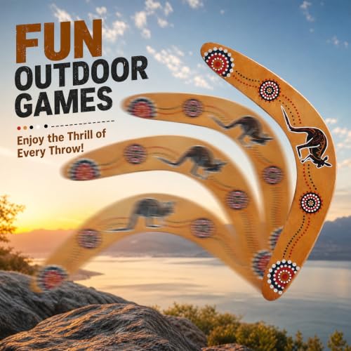 2 Pcs Wooden Boomerang Set,Returning Boomerang Flying Disc Outdoor Sports - Image 4
