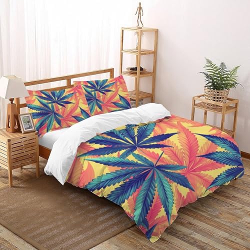 Housse de couette 200x200 parure de lit animaux microfibre avec taies d'oreiller