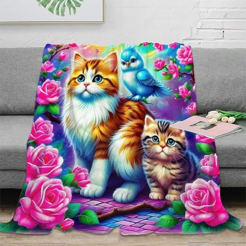 Couverture Douillette Chat imprimée 3D idéale pour vos soirées cocooning et nuits douces - 2