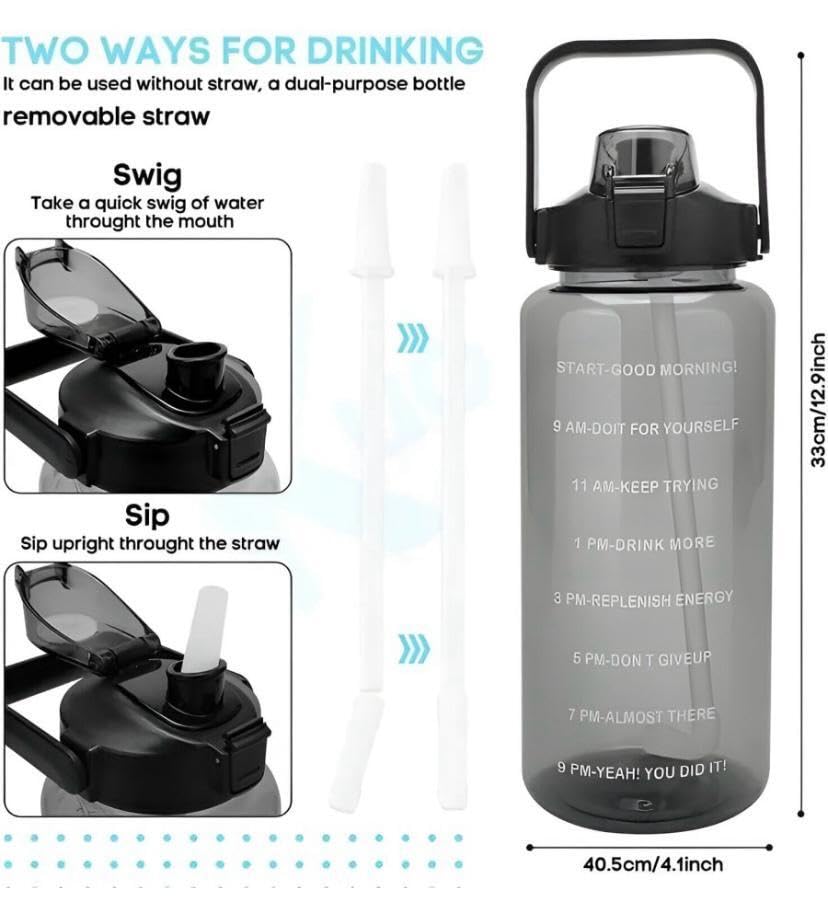 Plastic Epick Motivatioanal Transparent 2-Liter Professional Water Bottle For Enhanced Hydration And Inspiration (Blue 2L Bottle) 4 51KtTo8MHEL