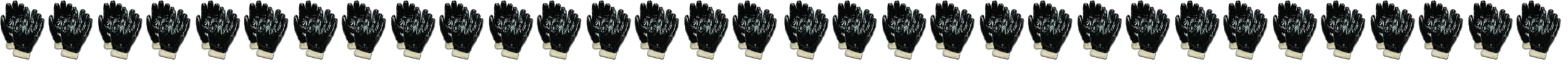 MCR Safety 6100 Single-Dipped PVC Plastic Gloves with Interlock Lined Knit Wrist Smooth Black Large 1-Pair