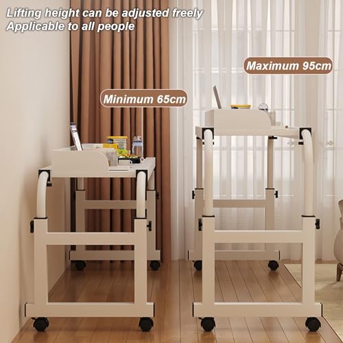 Bureau de lit extensible et table d'appoint mobile réglable à roulettes - 6