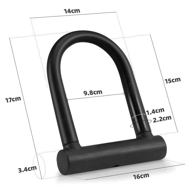 Blocco Bici antifurto Blocco U for Bicicletta in Acciaio ad Alta Resistenza Antivol Velo Cadeado Bicicleta Blocco moto Scooter Elettrico (Color : RKS610-RD)