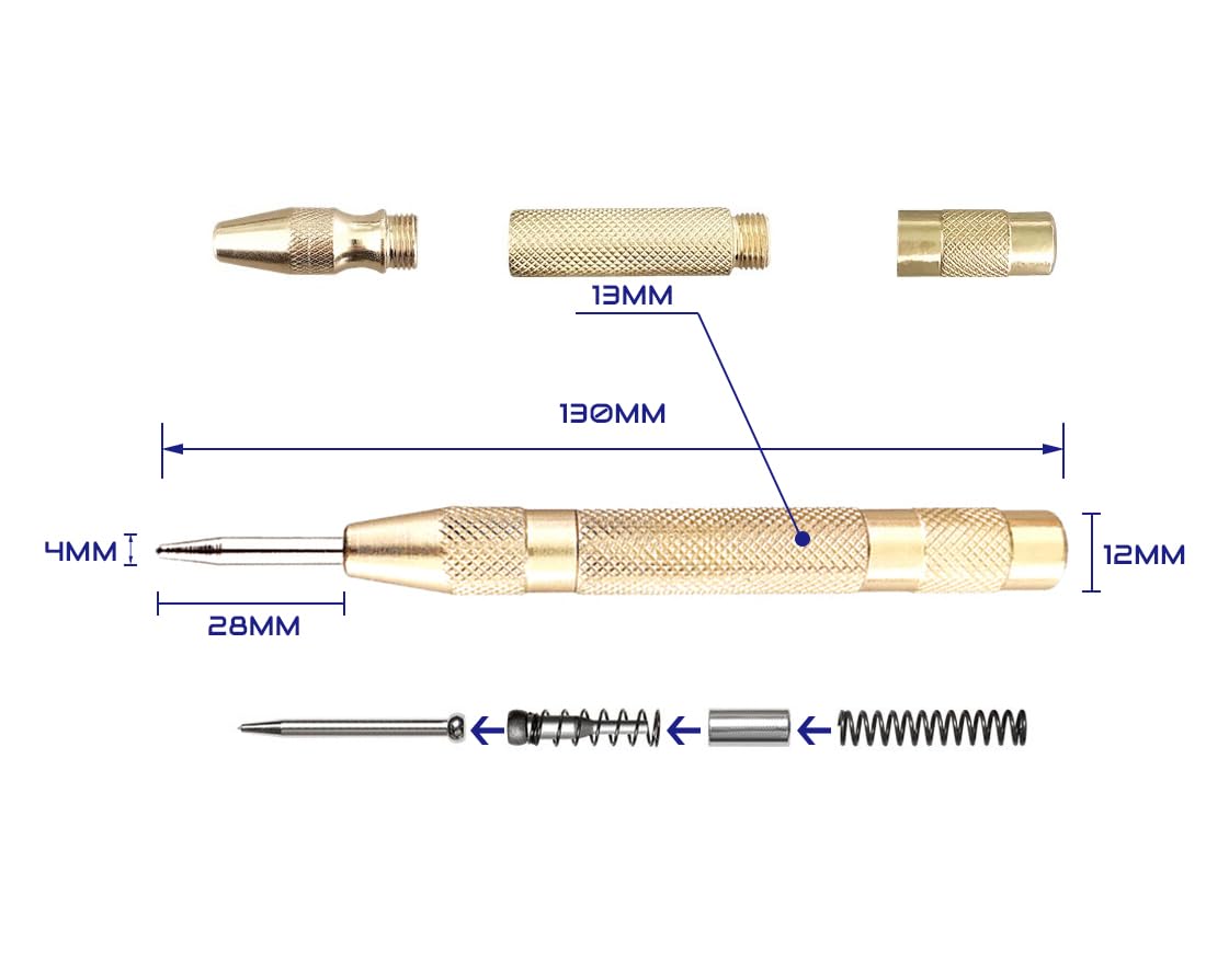 Centre Punch For Metal GOLD DEER 2-Piece Automatic Center Punch Set ...