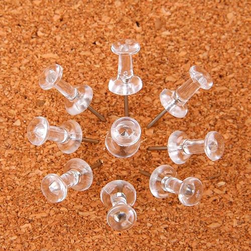 350 Pack Clear Thumb Tacks, Push Pins with Nickel-Plated Steel Point, Push Pins for Cork Board, Bulletin Board, punaises Babillard, Maps, Photos & Office Use image 3