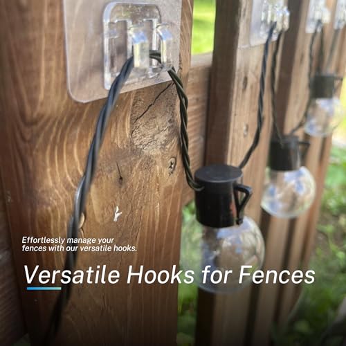 AFFAVON 25 Stück Große Haken für Innen & Außen Lichterketten, keine Beschädigung, werkzeuglose Installation für Terrasse, Garten, Balkon, Dekoration, Kabelhalter zum Aufhängen