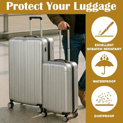 Image of JD FRESH 32 inch Trolley Bag Cover /Waterproof Dustproof Luggage Bag Cover /Zippered Clear PVC Suitcase Covers Protectors (Set of 1)