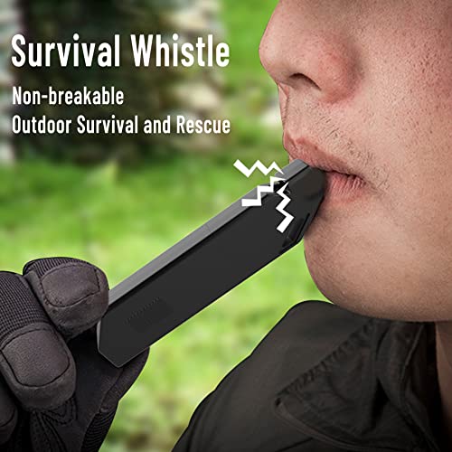 Tijeyi Magnesium Fire Starter Survival Tool 6-In-1 Flint And Steel Survival Kit Black Ferro Rods Fire Striker Emergency Whistle Hiking Compass Waterproof Camping Essentials #TOP4