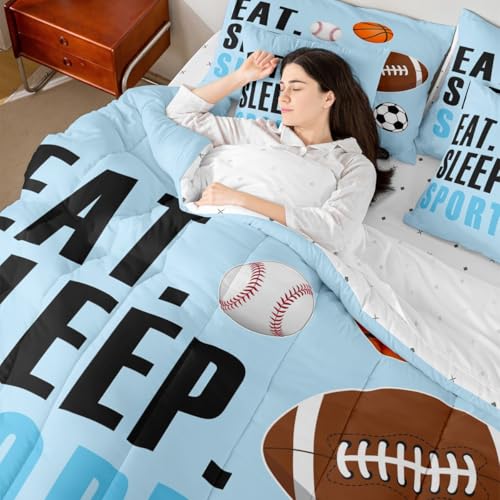 Image of Feelyou Sports Comforter Set Queen Size Kids Boys Girls