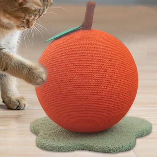 Balle à gratter pour chat orange et griffoir interactif pour chatons