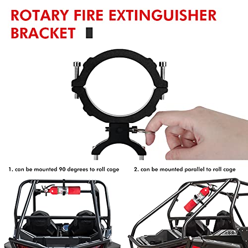 1PCS Fire Extinguisher Mount, EBESTauto Compatible for Adjustable Jeep Fire Extinguisher Bracket Fit for 3 Inch or 3.25 Inch Fire Extinguisher Bottle Bracket fit for UTV with 1.75''-2'' Round