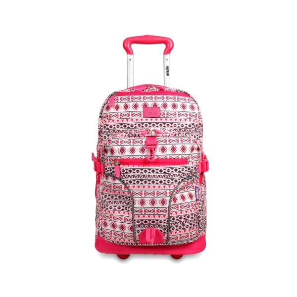 J-World-New-York-Lunar-Rolling-Backpack-Laptop-Bag-with-Wheels-SKANDI-Pink-One-Size J World New York Lunar Rolling Backpack, Laptop Bag with Wheels, SKANDI Pink, One Size