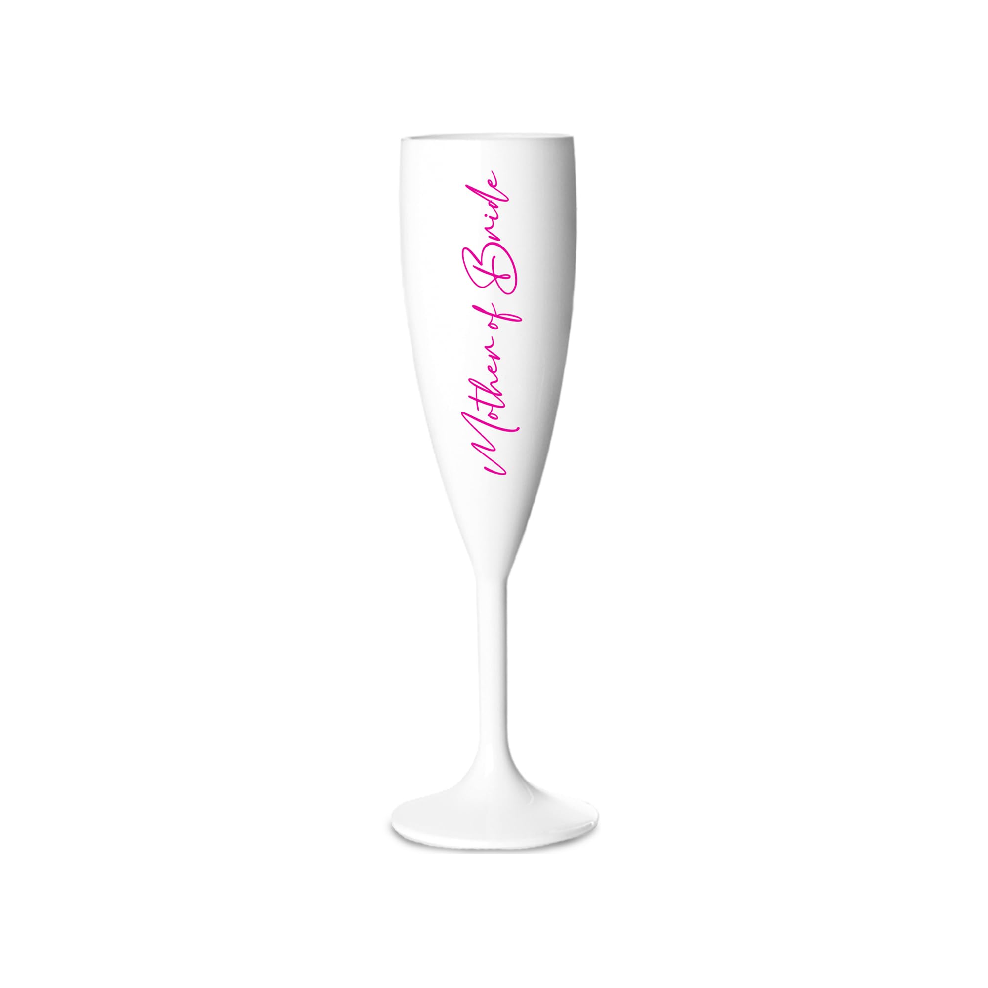 Champagne Premium White Flute Glass Bride Groom Mr Mrs Wedding Maid Honour Wine Cocktail Prosecco Celebrations Gift (Pink, Mother of Bride)