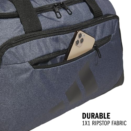 Image of adidas Defender 5 Duffel Bag for Sports, Gym and Travel, Twill Onix Grey /Black, OSFA