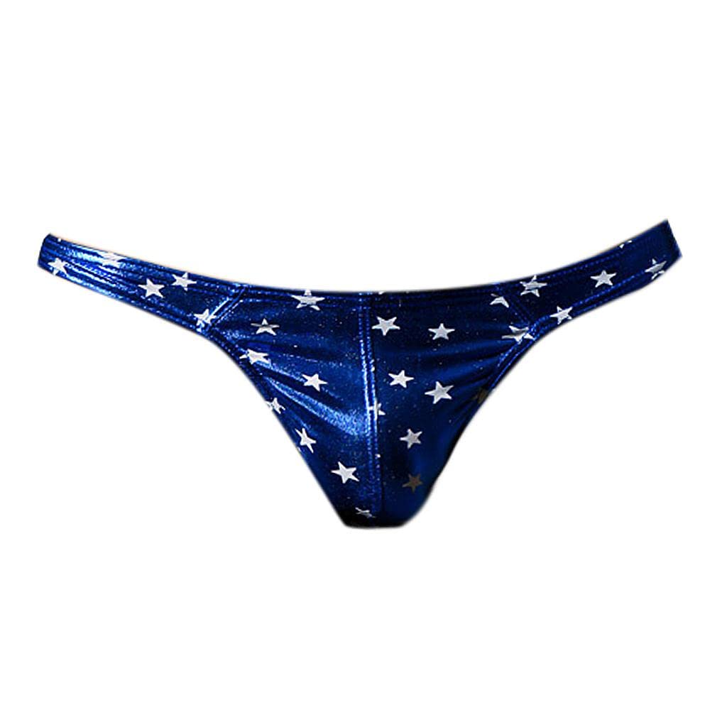 club bollywood Men's Sexy Underwear Sexy Thongs Bronzing Ordinary Stars Blue-XL-picture-52