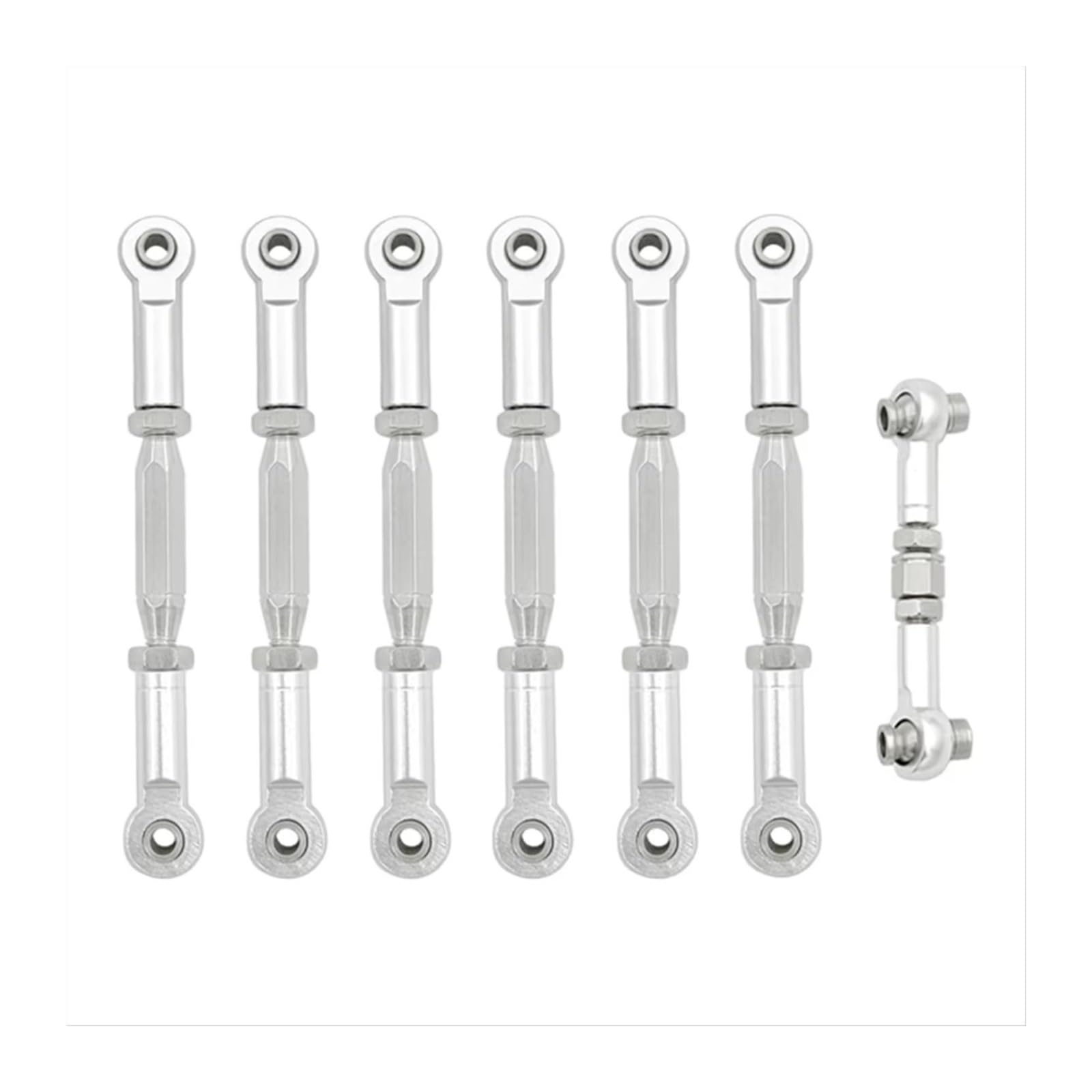 Rc Special Connecting Rod for MN98 for MN99S MN86 1/12 Metal Pull Rod for Silver Rc Car Truck Off-Road Tracked Vehicle Parts and Accessories Upgrade Replacement and Use