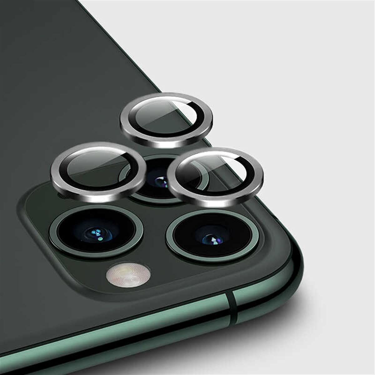 Zore Apple ile uyumlu iPhone 12 Pro Max CL-02 Kamera Lens Koruyucu Gümüş