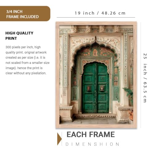 Image of kotart Traditional Indian Wall Art Paintings | Wall Posters With frames | Framed Wall Painting for Living Room Home Room Bedroom Office Wall Decor Set of 3 (19X25 inch)