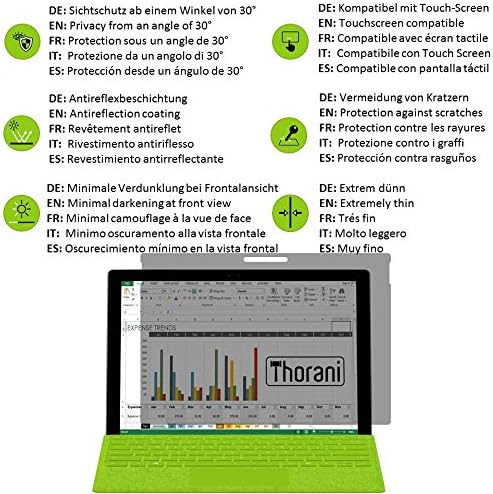 Thorani Privacy Filter For Microsoft Surface - Privacy Film Protects Against Unwanted Looks (Transparent, Surface Pro 5 & Pro 6 (12.3) - Image 3