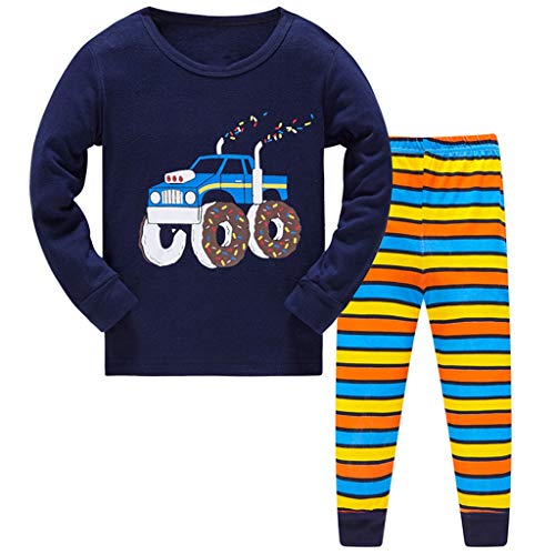 Pijama para Nios-Pijama Nio Invierno-Pijamas de Tractor para Nios-Manga Larga Nio Ropa de algodn Traje Dos Set 2-8 Aos