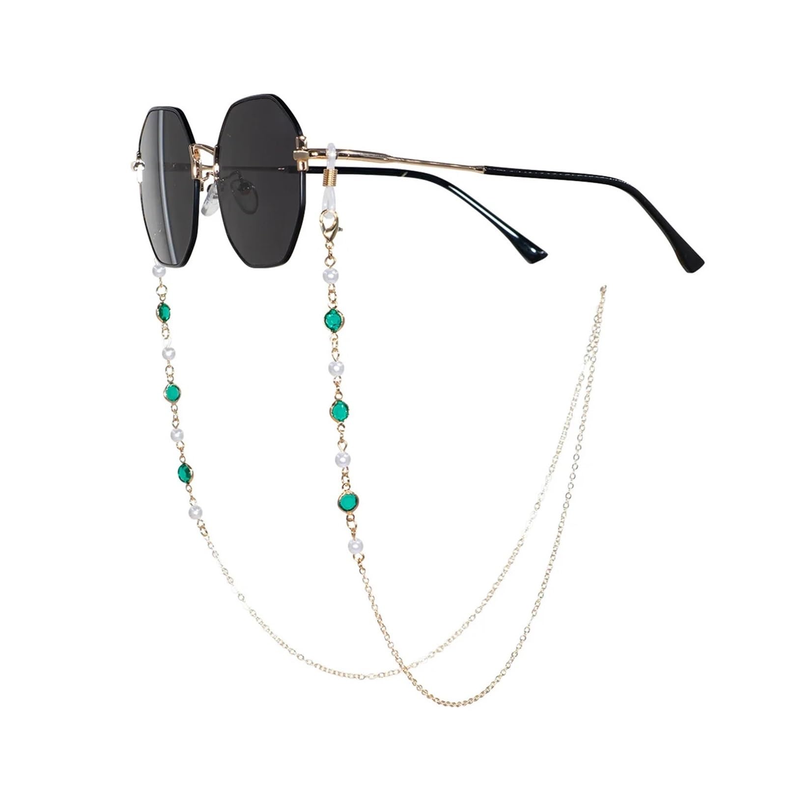 Brillenketten für Damen, 16 Stück, modische Perlen-Kristall-Sonnenbrillenkette, bunte Strasssteine, Anti-Verlust-Lesebrille, Kordel, Umhängeband, Schmuckgeschenk