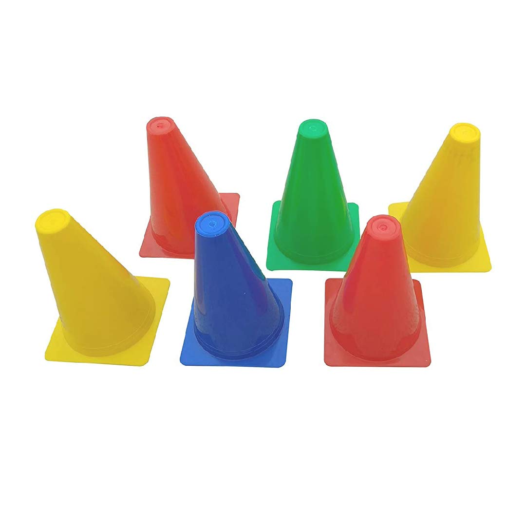 Speed Agility Training Space Soccer Ground Marker Cone - Multicolour | for Football, Cricket, Track and Field Sports (12 inch, Pack of 50)-image-46
