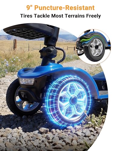 Image of 4 Wheel Mobility Scooter 400 LB Capacity, Heavy Duty Electric Scooter for Adults with Adjustable Seat & 27.6 inch Armrest Spacing, Powered Mobility scooters for Commuting Community & Outdoor Camping, Blue