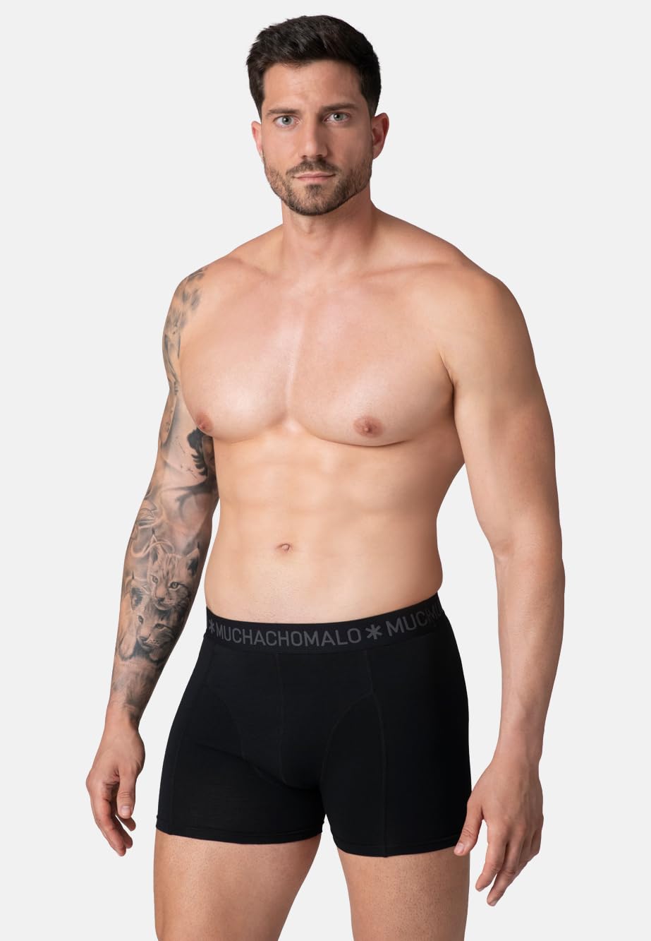 Muchachomalo Calzoncillos para Hombre, Ropa Interior Lisa de Algodón para Hombre, Pack de 2 Unidades, Bóxers Lisos de Corte Clásico con Cintura Elástica