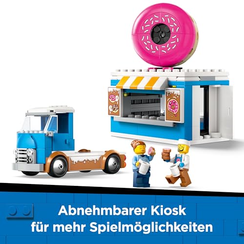 LEGO City Donut Truck - Spielzeug Foodtruck mit 2 Minifiguren Polizist - Bauspielzeug für Jungen und Mädchen ab 5 Jahren - Geschenkidee zum Geburtstag & für Feiertage 60452