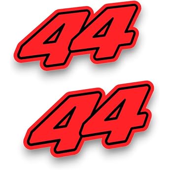 Lewis Hamilton Sticker 2022 Car 44 F1 Formula 1 Fluorescent Neon Red Fluorescent Neon Red/Black 8cm x 3.5cm