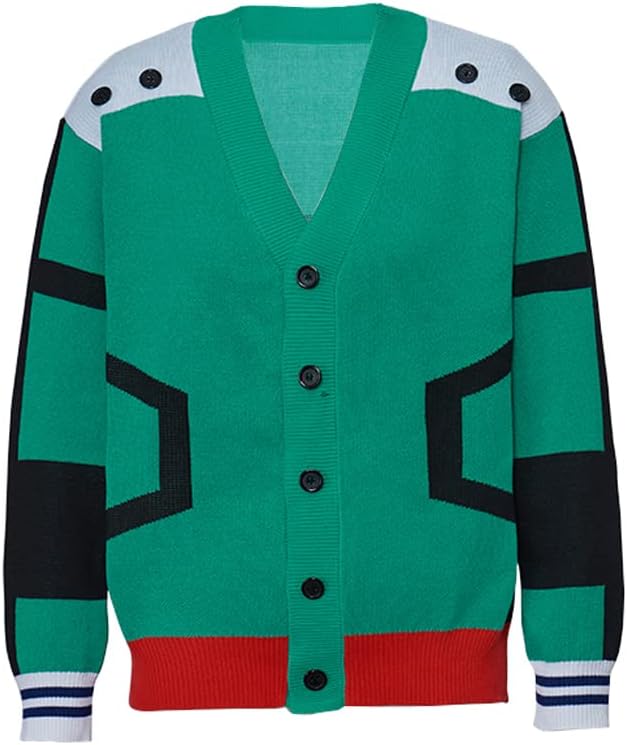 Midoriya Izuku Cardigan Knitted Sweater Costume Jacket Sweater