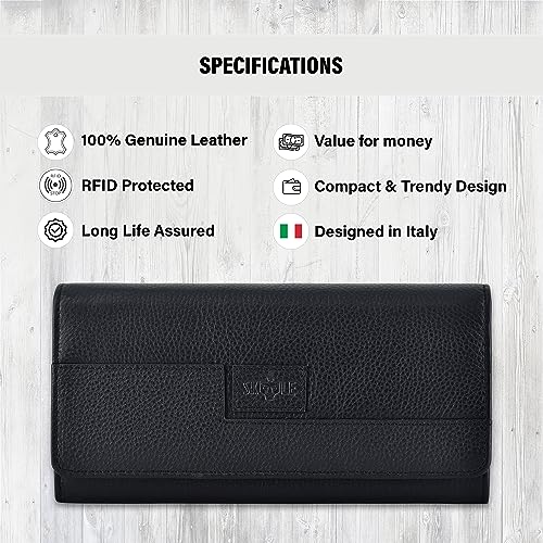 SKYLE Ladies Purse Handbag (Taupe), Pure Leather RFID Wallet for Women, Stylish Clutch Purse3