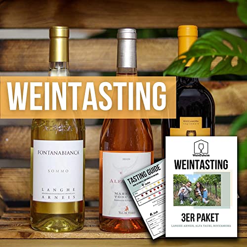 Wein Tasting Set 3er Paket | Home Tasting mit Videobegleitung | Online Weinverkostung | Wein-Probe für Zuhause als Geschenk | 3 Weine | Geschenkbox