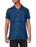 Regular fit Springfield Lino Bowling Print Camisa, Estampado Azul, XS para Hombre