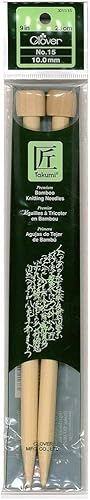 Clover, agujas de tejido de punto, de bambú, tamaño 13", 14"