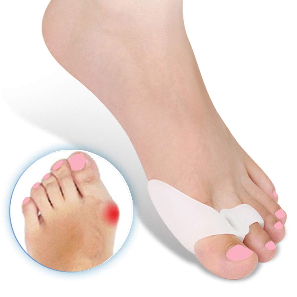 Pedimend silicone gel doppio loop toe Seperators (4PAIRS – 8PCS) – recuperare Clausole, calli e alluce valgo – Bunion Pads – per dita dei piedi – Hammer toe Straightener per alluce