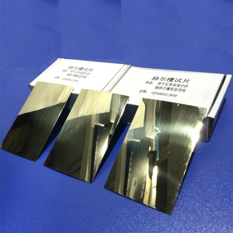 Mosiężna płytka katodowa do testowania kadłuba - 10 sztuk, 100 mm x 65 mm x 0,3 mm, idealna do analizy roztworów chemicznych