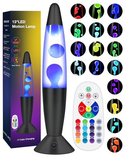 17-Color LED Liquid Motion Lamp, 13" w/ Remote & Timer