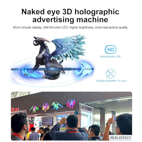 3D Ologramma Fan Proiettore con App, WiFi e Bluetooth, Natale e Halloween Picture Spinner, 1000 Video Library