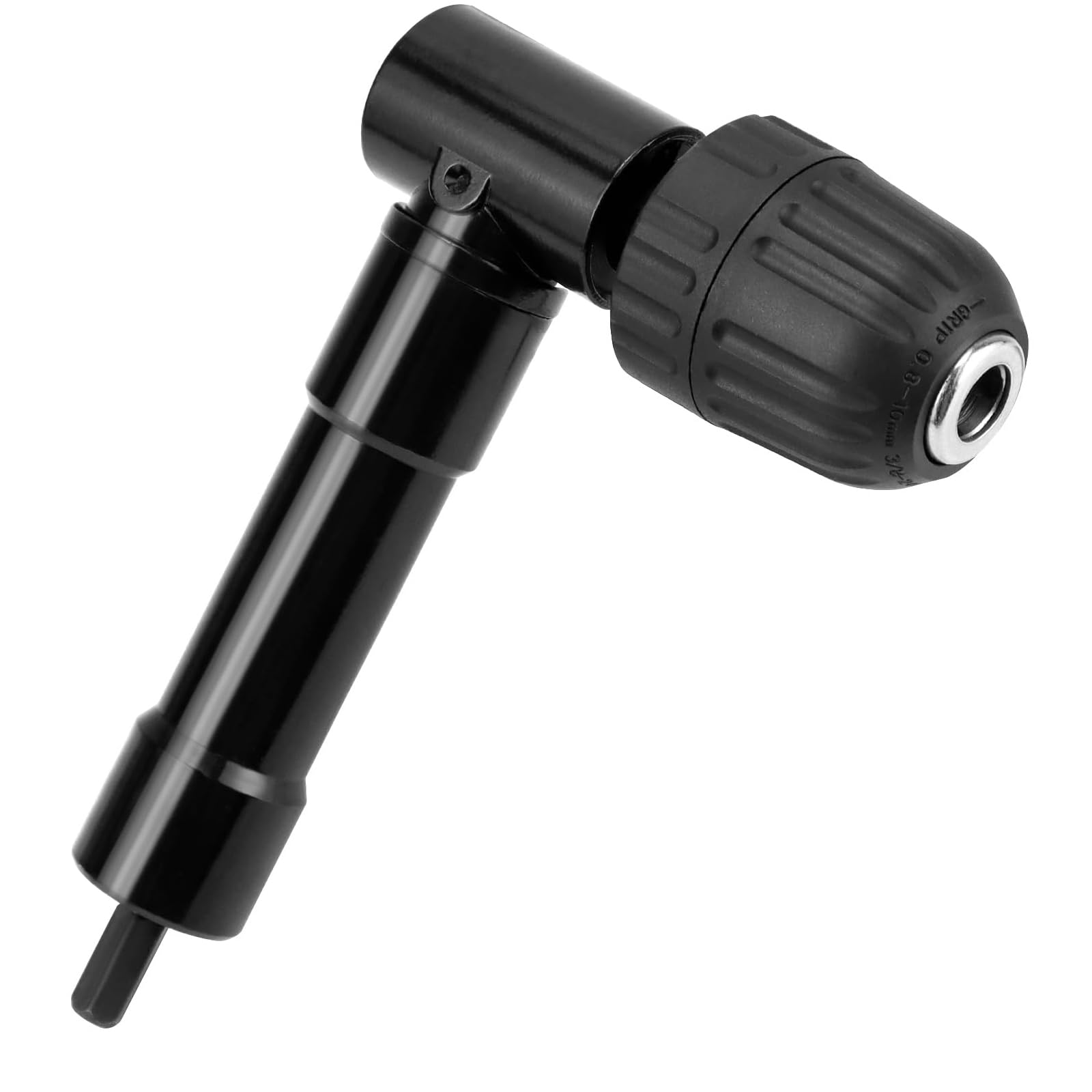 BIGP Adattatore a sgancio rapido per trapano senza chiave, campo di serraggio 0,8 – 10 mm, mandrino 90 gradi, adattatore per foratura angolare, mandrino universale in metallo con manico antiscivolo